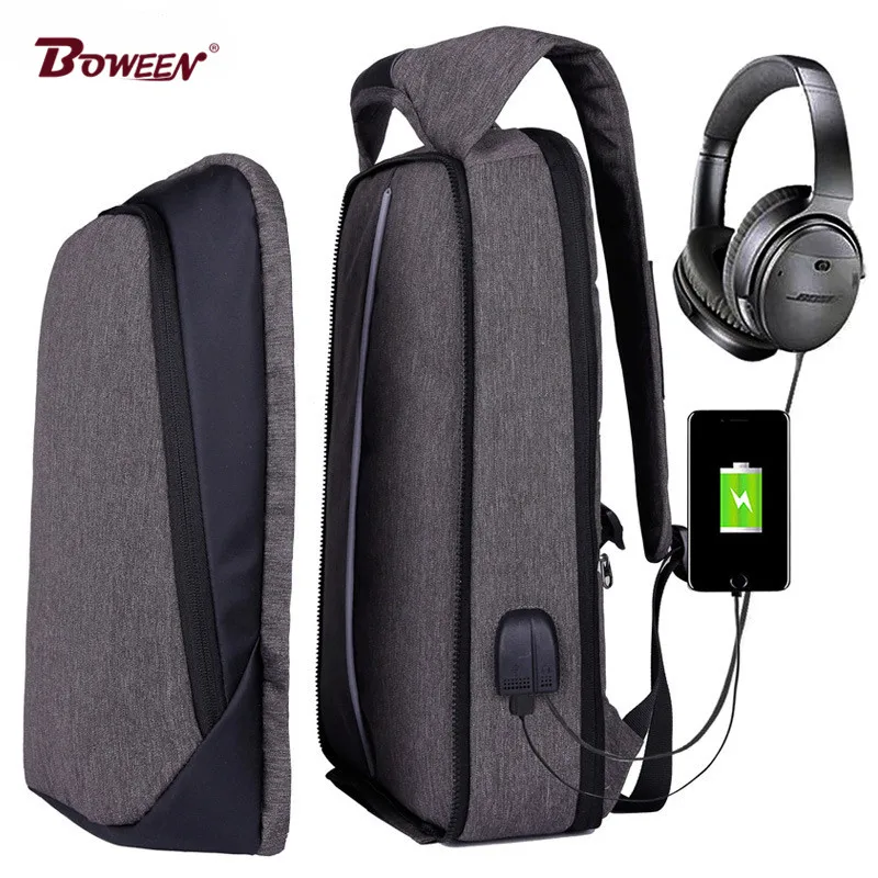 

Detachable USB 17 inch laptop backpack men waterproof Oxford Computer back pack male Large Multifunction black bagpack Mochila