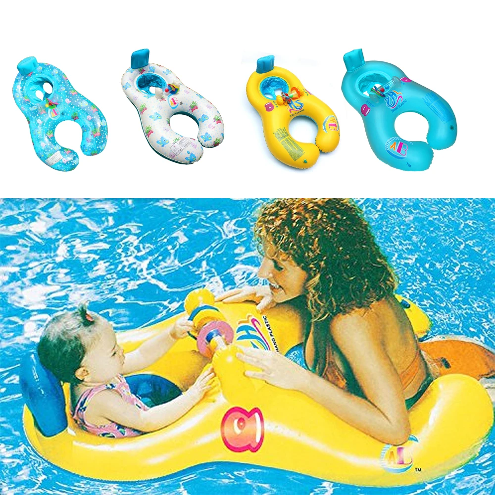 Mother Child Inflatable Ring Swimming Circle Baby Float Double Swimming Pool Accessories Swimtrainer Circles Inflatable Wheels