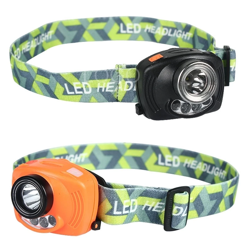 NEW 1000 Lumens Headlamp CREE LED Head Light Lamp with Induction Function and Caution Red Light For 3xAAA