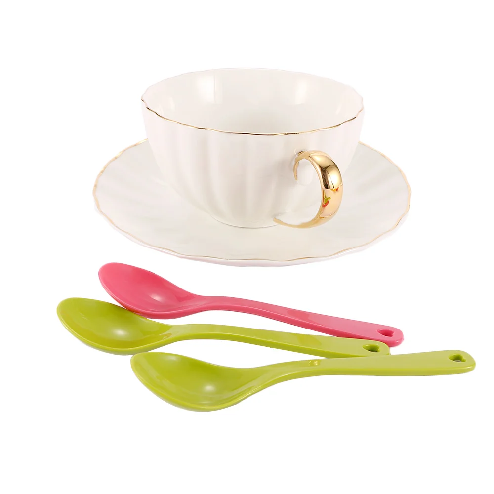 New Lovely 12 Pcs/lot Baby Toddler Feeding Spoon Safe Plastic Baby Training Eating Spoon Set Food High Quality Eating Training