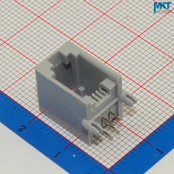 

100Pcs Gray 4P4C RJ10 RJ11 Female PCB Telephone Modular Handset Connector Socket