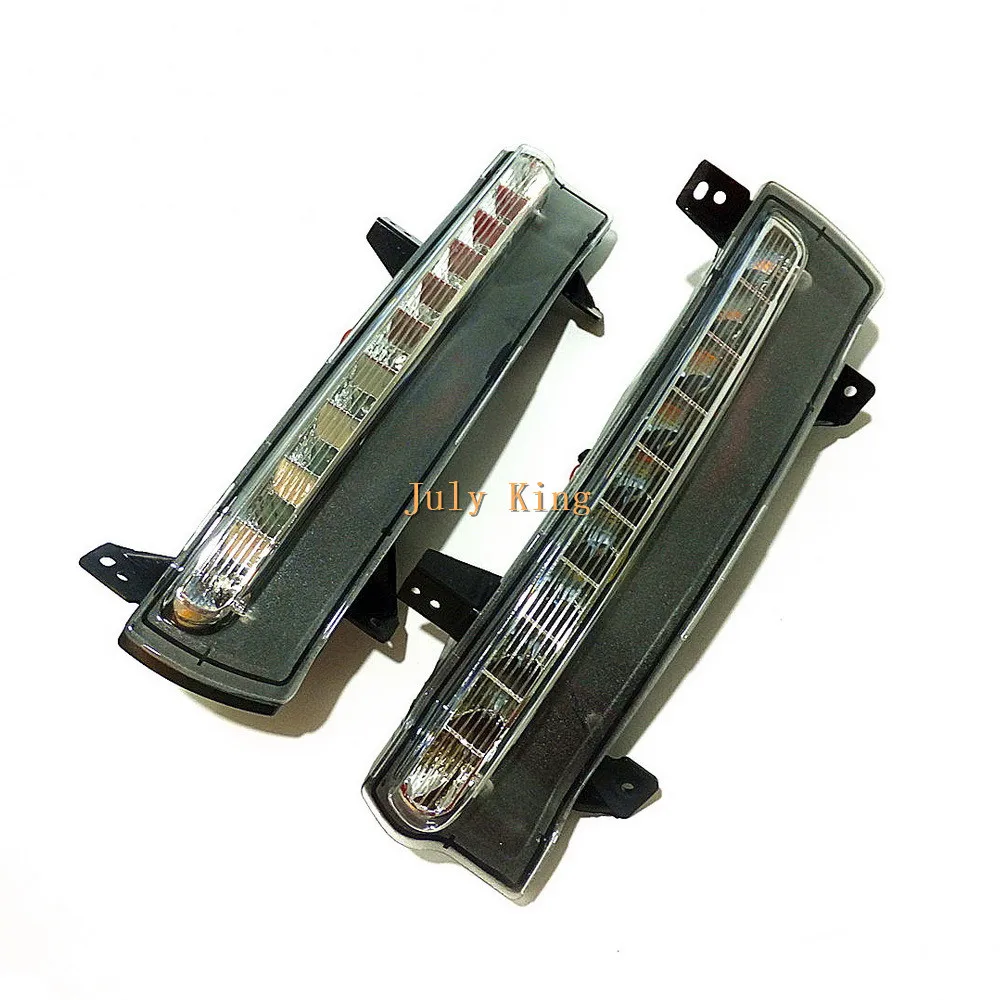

July King LED Daytime Running Lights Case for Jeep Compass 2017+, LED Front Bumper DRL with Yellow Streamer Turn Signals Light