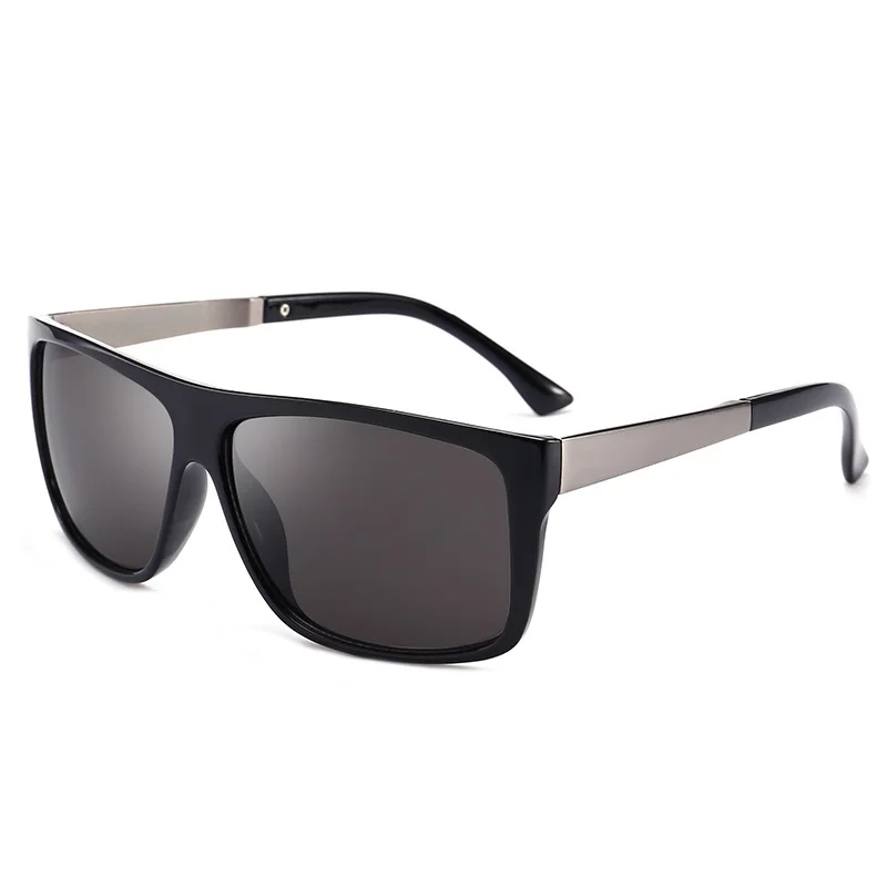 Классические поляризационные Винтажные Солнцезащитные очки, мужские Модные ретро очки для вождения, фирменный дизайн, зеркальные солнцезащитные очки, солнцезащитные очки, UV400 - Цвет линз: BLACK