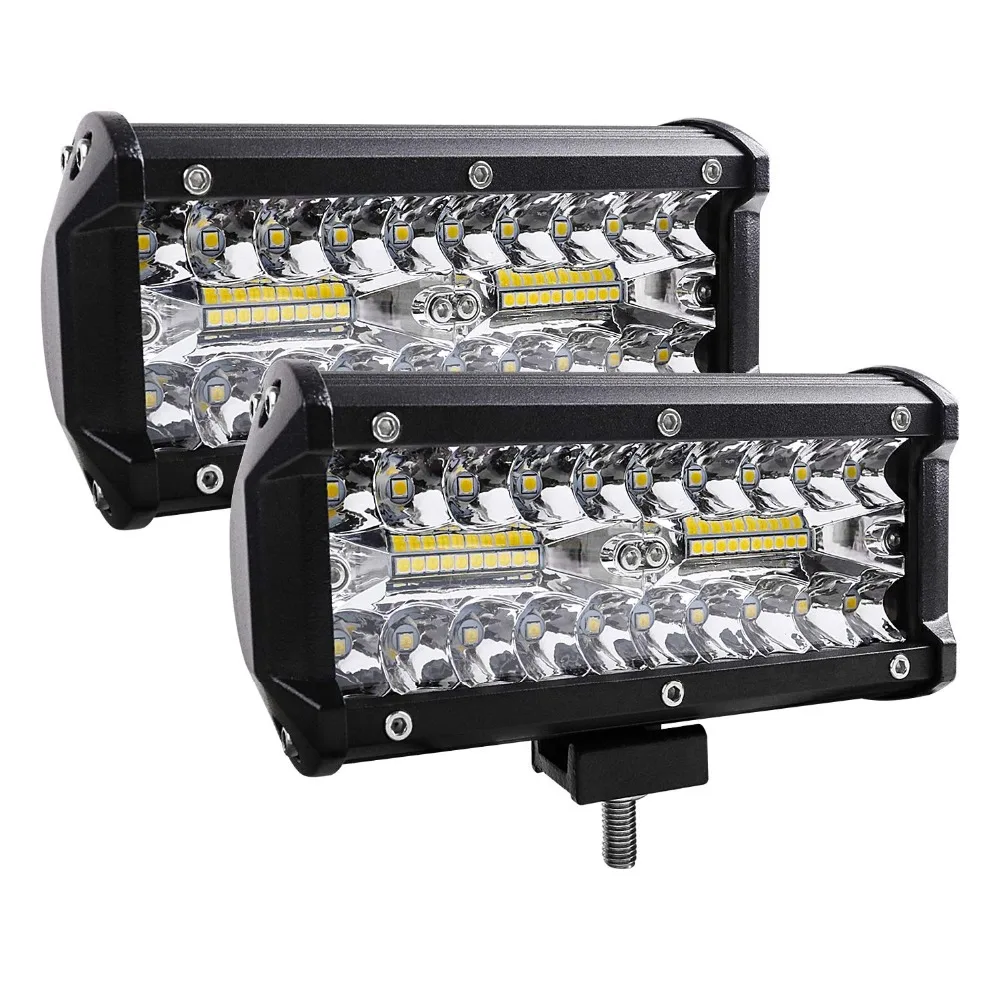 7 Inch 120W Combo Led Light Bars Spot Flood Beam 4x4 Spot 12V 24V 4WD Barra
