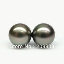 Hj 00127 красивая черный фиолетовый! 2 шт. AAA 10.8 мм таити свободная DIY серьги