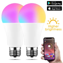 Nueva bombilla inteligente inalámbrica Bluetooth 4,0 lámpara de iluminación para el hogar 10W E27 RGB mágico + W bombilla LED de cambio de Color regulable IOS /Android