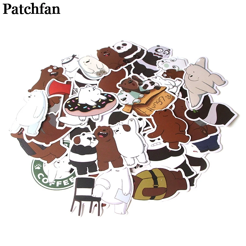 Patchfan 37 шт. Мы Голые Медведи мультфильм забавные наклейки для скрапбукинга DIY ноутбук скейтборд мотоцикл домашние декоративные значки A2015