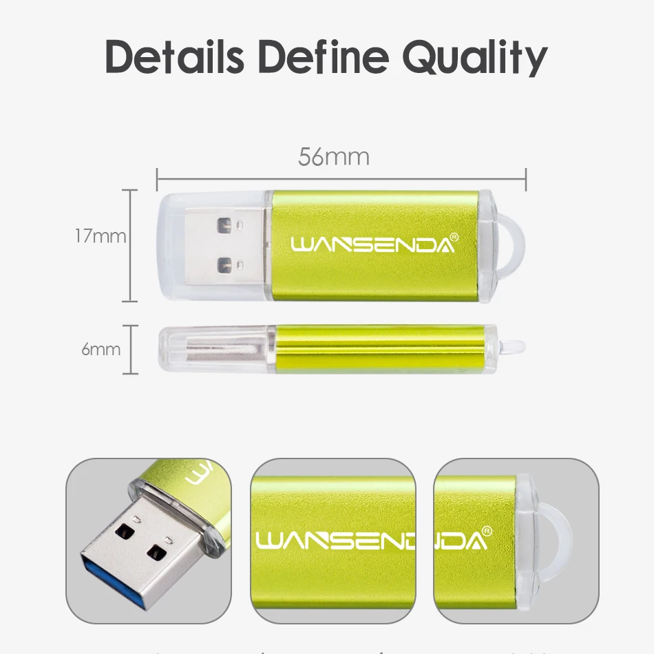 Новый Usb флеш накопитель 3 0 WANSENDA USB 128 ГБ 8 16 32 64 256 мини флешка высокоскоростной