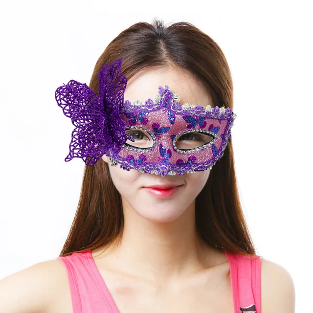 1PCS New Gilded Frpsted Butterfly Eye Mask Halloween Make up Ball