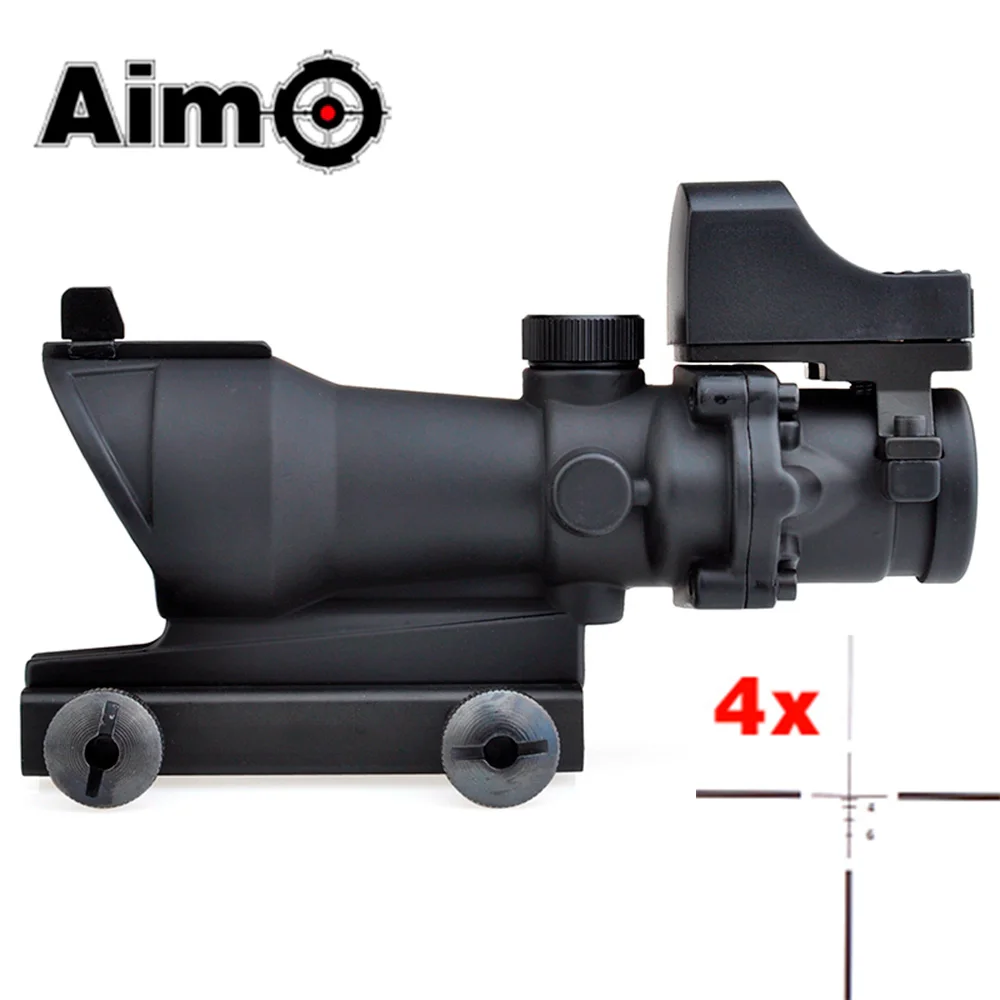 

Aim-O Airsoft Reticle Scope ACOG 4X32 Red Dot with Mini RMR Tactical Riflescope Hunting Softair Pistol Collimator Sight AO5317