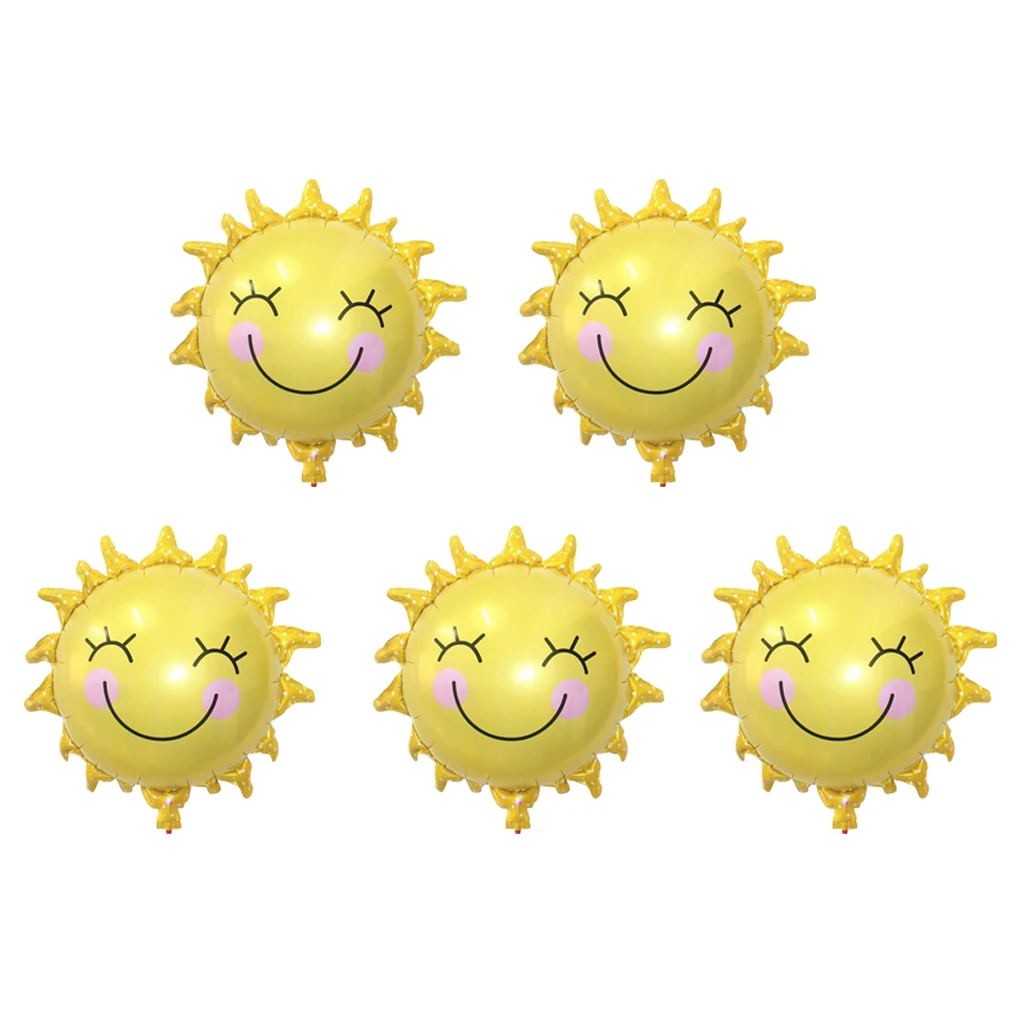 5pcs Sunshine Sun Flower Aluminum Foil Balloons Wedding Birthday Party Decor Kids Baby Shower Supplies Children Gifts