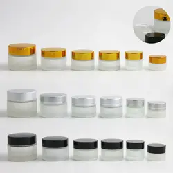12x5 г 10 15 20 30 50 стеклянный контейнер для крема Frost Крем Jar с золото серебристый, черный кепки Прозрачный Стекло косметичка