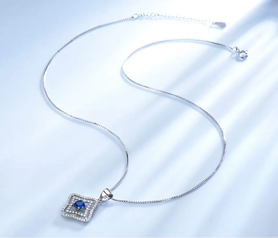 UMCHO Sapphire 925 sterling silver jewelry set for women S023S-1 (3)