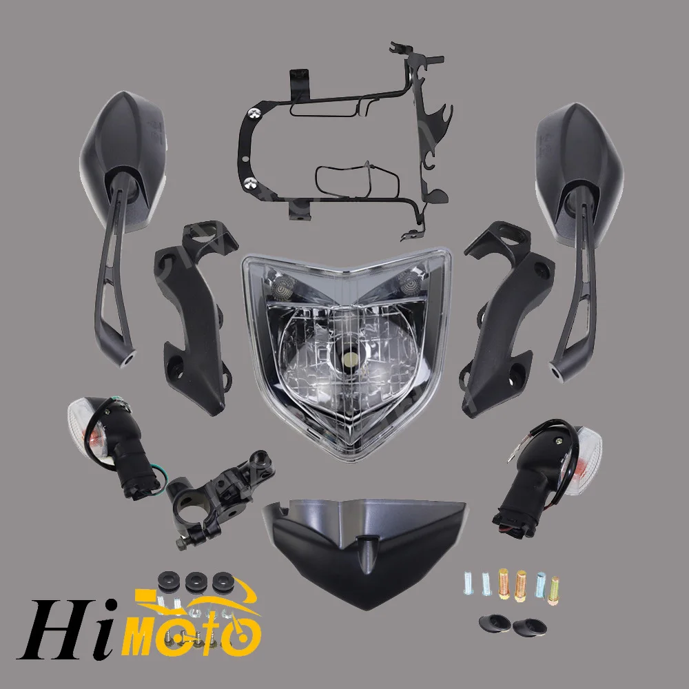 

Motorcycle Head Light Lamp Headlight Assembly Turn Signal Light Bottom Speed Tach Back Cover Kit Set For Yamaha FZ1N 06 07 08 09
