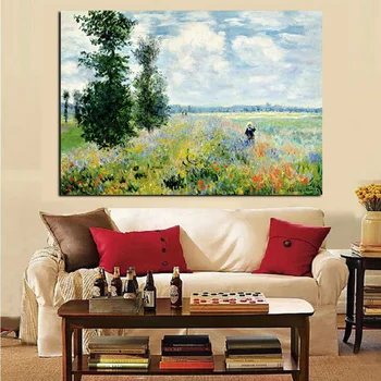 Poppy Fields Argenteuil by Claude Monet 1875 Printed on Canvas 2