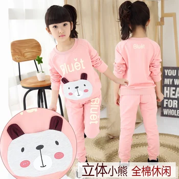 

Children's clothing girls child autumn sweatshirt set child cartoon girl casual twinset girls clothing set