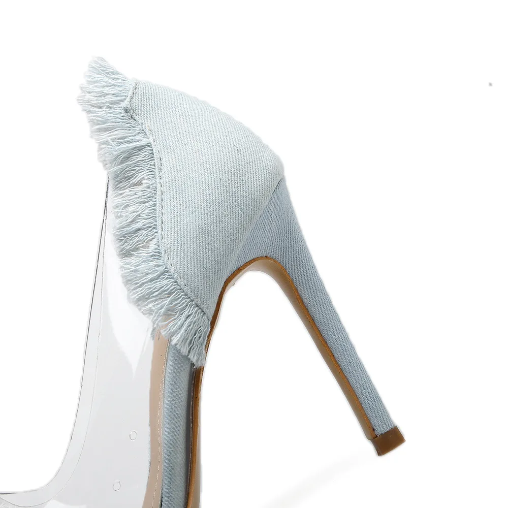Sur Mode De Robe Sexy Dessus apricot on Noce Lady Bout Pointu Tissu Bule Talons dark Le Slip Jeans Pompes D'été Pour Hauts Chaussures Femmes Bule HcWaApa