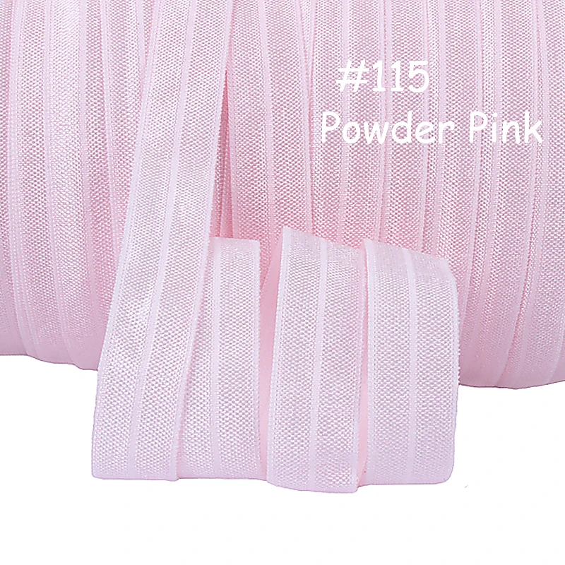 

Cheap fold over elastic ribbon in 100 yards per lot, #115 powder pink FOE fold over elastic