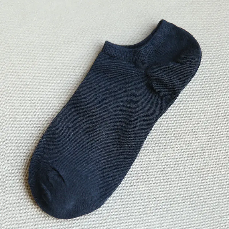 Летние тонкие хлопковые носки-башмачки для мужчин, модные невидимые носки, мужские носки-тапочки, 5 пар/лот - Цвет: navy blue