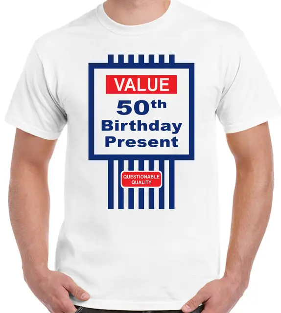 Mens Funny 50th Birthday T Shirt Tesco Value Style Cotton T Shirt