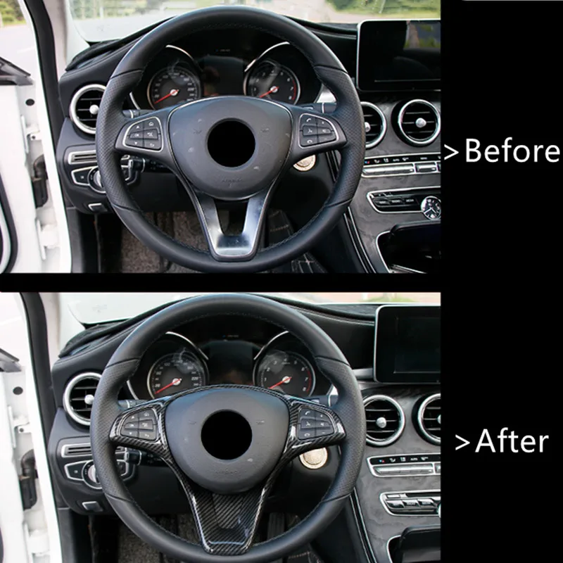ABS Автомобильный руль Кнопка рамка украшение из углеродного волокна цвет для Mercedes Benz Vito W447 V класс V260 GLS GLE
