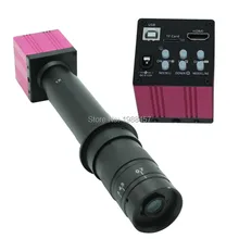 Industria 14MP HD HDMI USB Digital Video Inspección Conjunto de Cámara TF Tarjeta Grabadora de Vídeo + 10X-300X Microscopio C-MOUNT Lente de Zoom