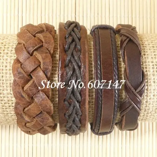 Классические Многослойные плетеные браслеты ручной работы из конопли и
