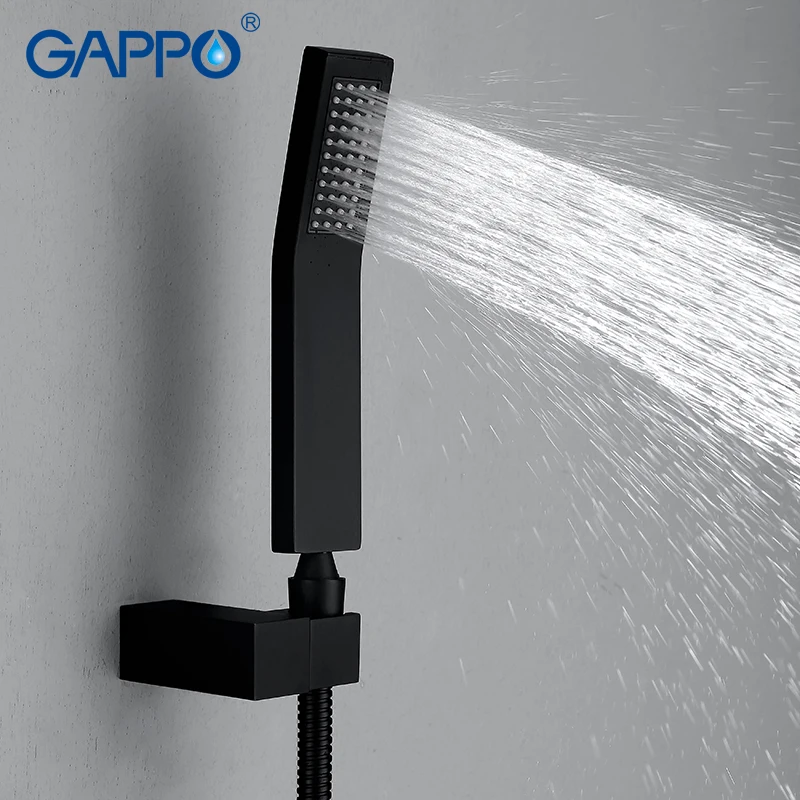 GAPPO Shower Faucets black wall mounted rainfall shower set bathtub mixer faucet bathroom concealed shower mixer taps           