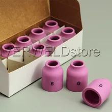 TIG глиноземная керамическая насадка газовая линза 53N60 6# Fit Запчасти для сварочной горелки для дуговой сварки SR PTA DB WP 9 20 24 25 серии, 10PK