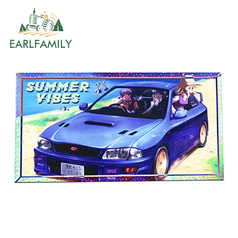 

EARLFAMILY 13cm x 6.9cm LIMITED EDITION Grafixpressions Summer Vibes Slap Sticker Cartoon Car Bumper Decal Funny Car Stickers