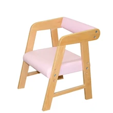 Детское кресло из цельного дерева со спинкой, домашнее подъемное игровое кресло для отдыха, обеденный стул для детского сада, регулируемое детское кресло