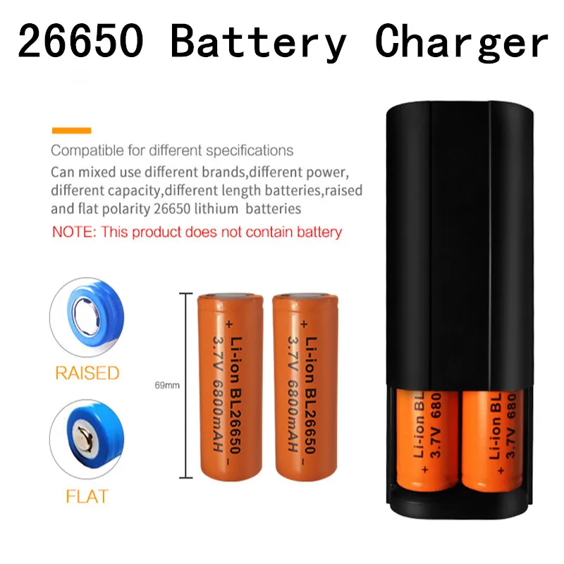 Evewher D2 стиль 26650 батарея li-ion Зарядное устройство для телефона 26650 18650 Аккумуляторы 2 слота 5 V Тип C Micro USB Зарядное устройство цепи
