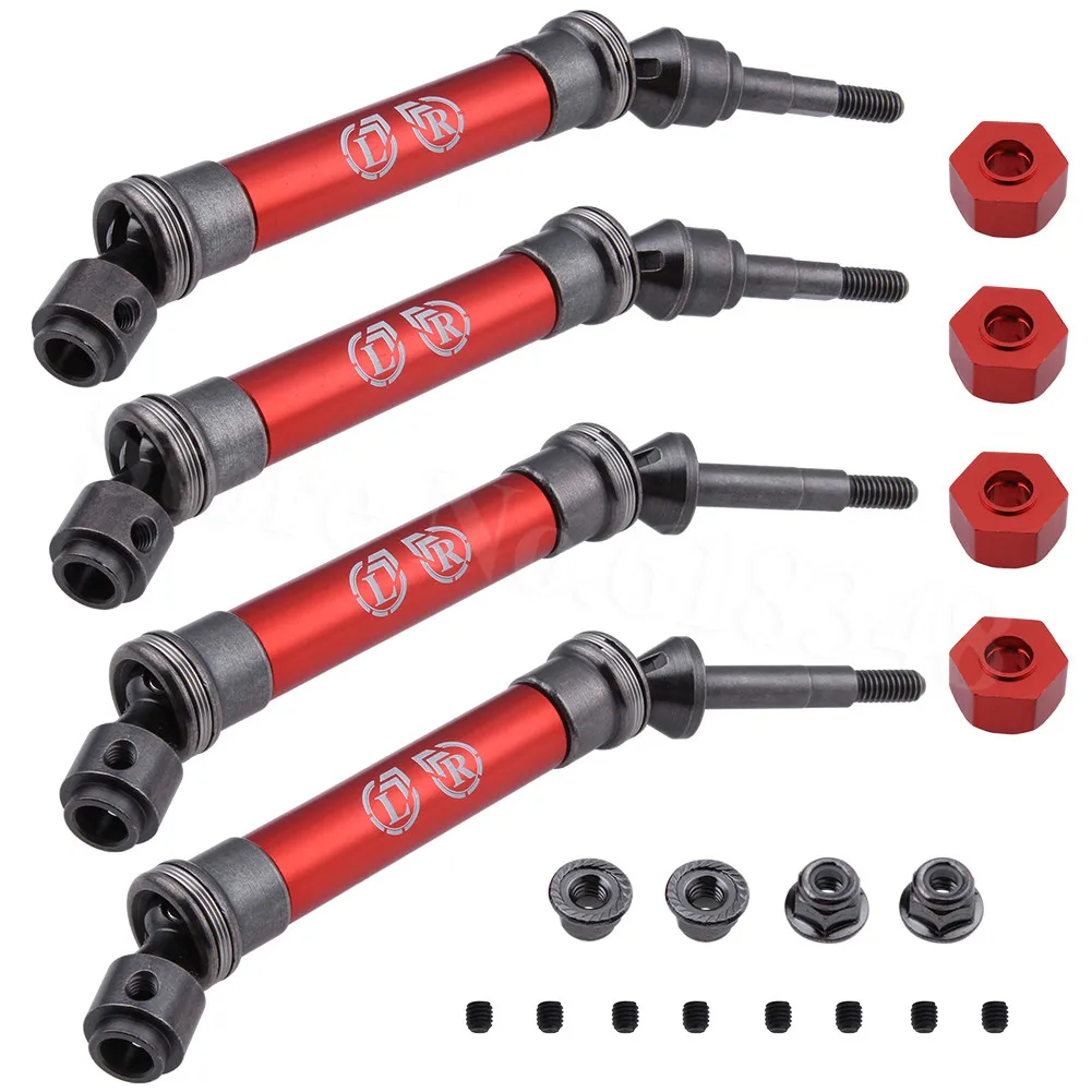 

4pcs Heavy Duty Driveshaft CVD F&R Replacement of 6851R 6851X 6852R 6852X for Traxxas 1/10 Slash 4x4 VXL RC Short Course Truck