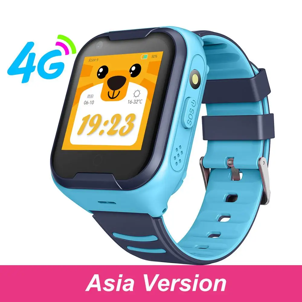 4G Kids Smart Watch GPS Touch Screen SOS SIM Phone Call Waterproof Children Watch with Camera LEMFO Kids Watches - Цвет: Asia version