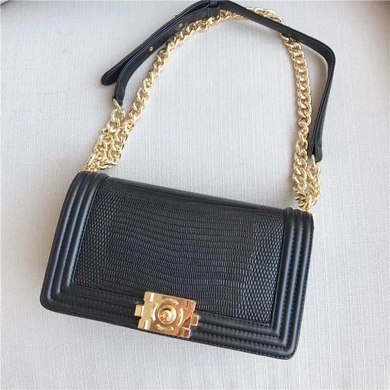 

Bags for Women 2019 Lizard-striped Genuine Leather Bag Square Shoulder Inclined Bag luxury handbags women bags designer