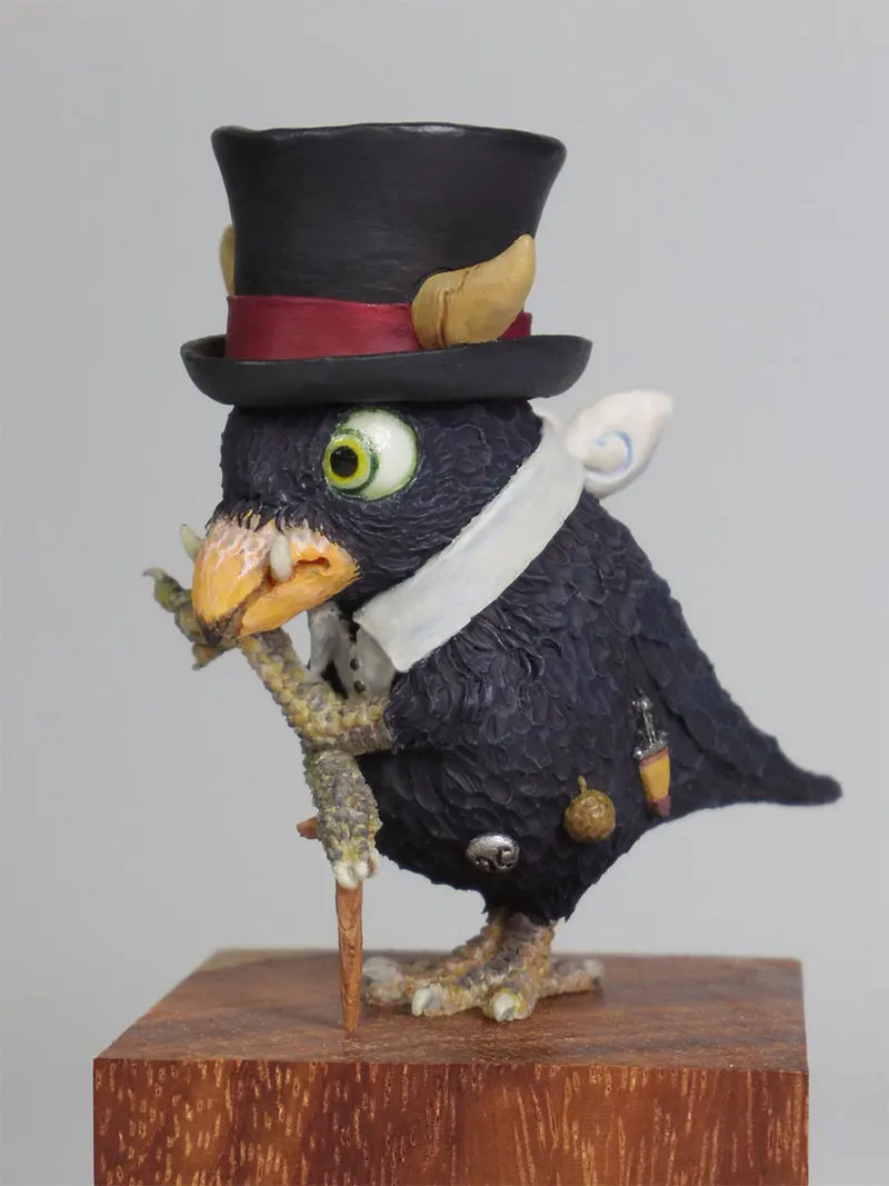 

Kawaii Anime Animal 60 mm Duma Crow Creative Miniatures Modeling Static Unpainted DIY Resin Model Statue For Car Decoration