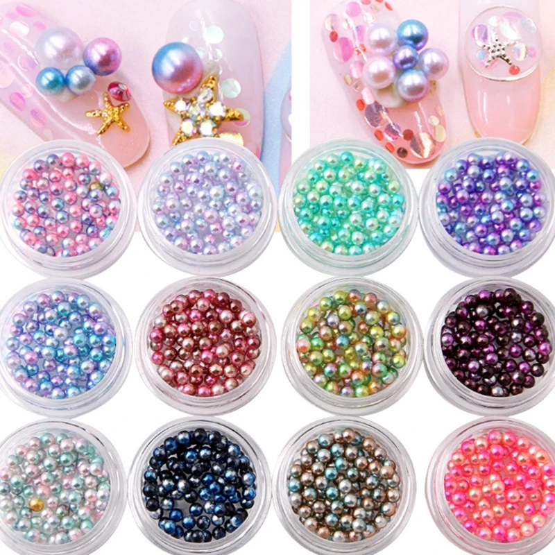 

12pcs/set Mini Beads Manicure 3D DIY Nail Art Gems Rhinestones Decoration