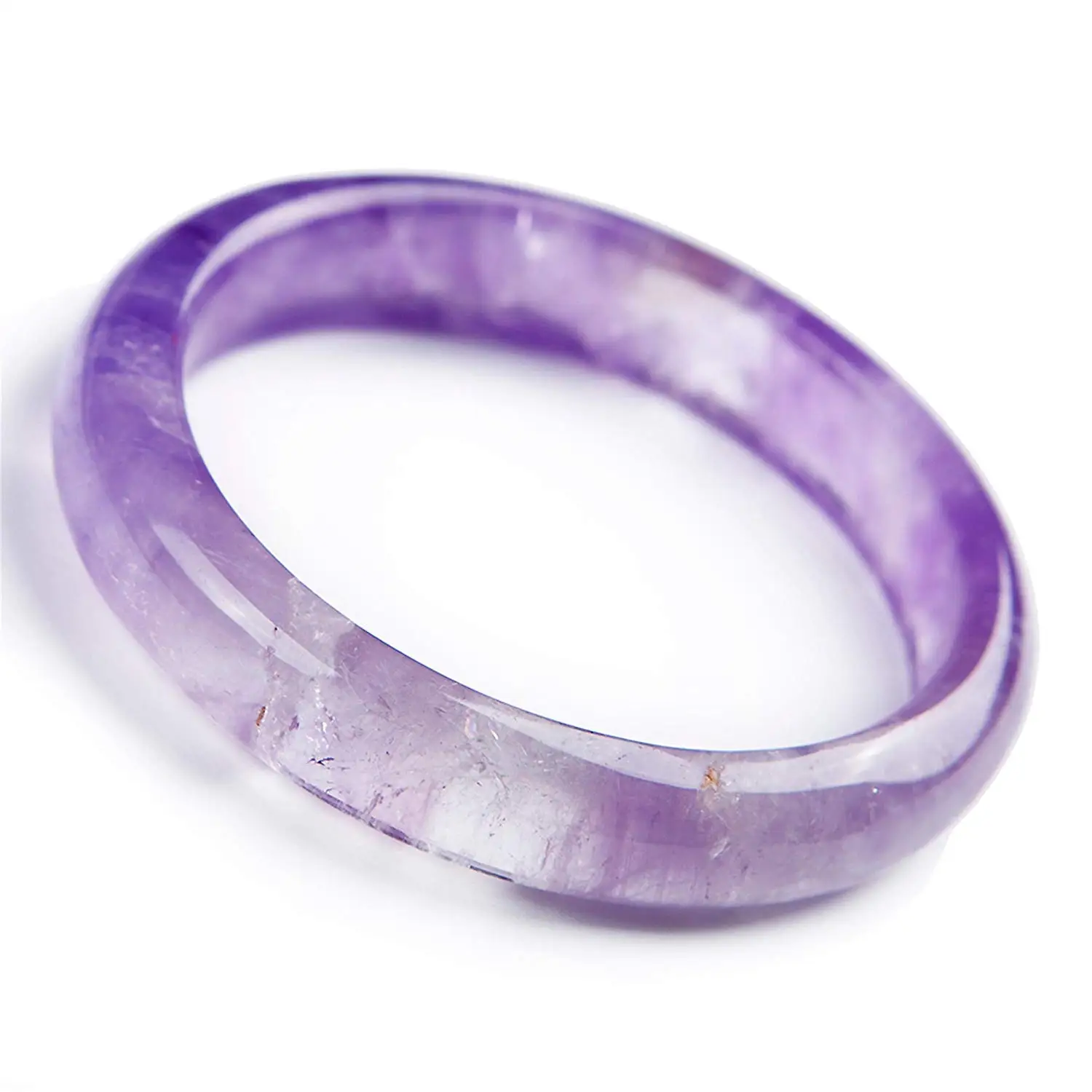 

Amethyst Bangle for Women Purple Crystal Natural Stone Stretch Beads Bangle Inner Diameter 59mm