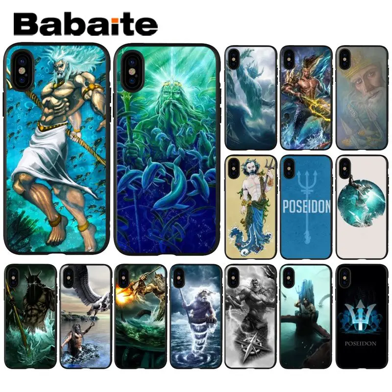 

Babaite god of the sea poseidon Smart Cover Black Soft Shell Phone Case for iPhone X XS MAX 6 6S 7 7plus 8 8Plus 5 5S XR