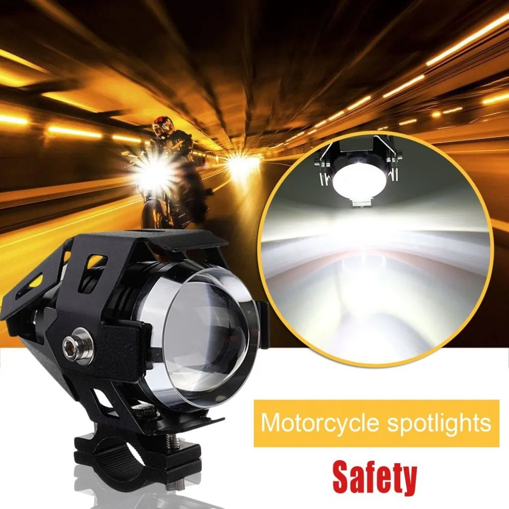 2Pcs 125W Motorcycle Spot Light Safety Driving Fog Light High