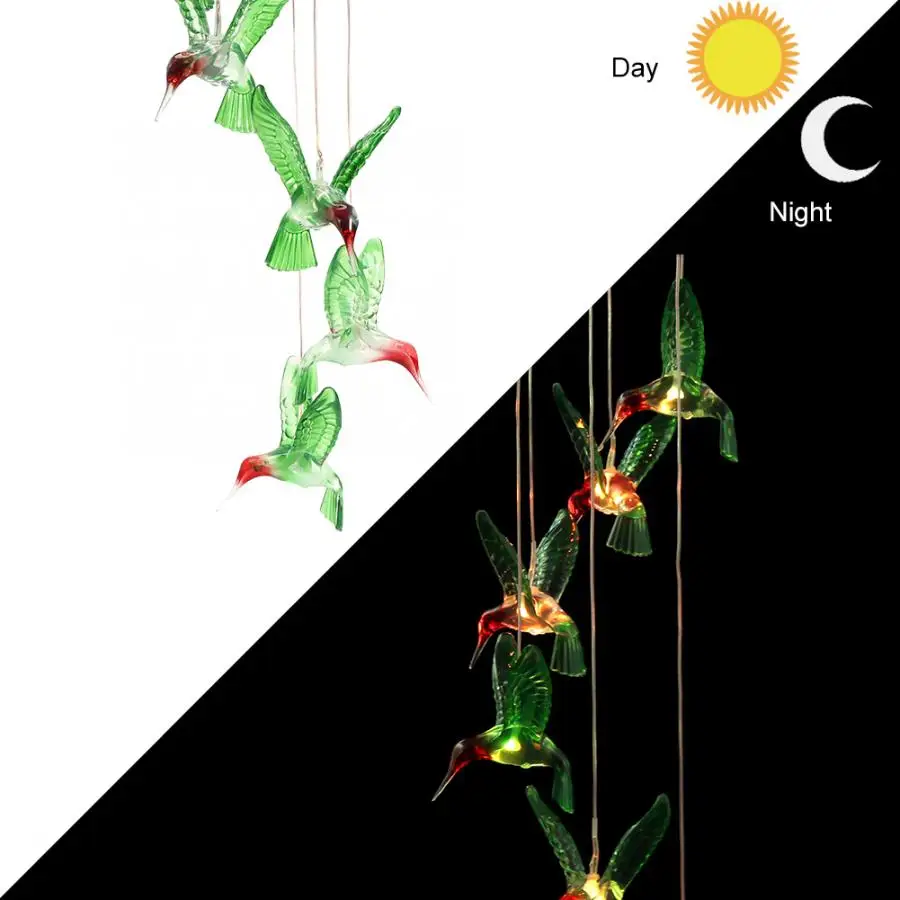 Солнечный светодиодный светильник, солнечный, меняющий цвет, ветряной колокольчик, светодиодный, птичий тип, домашнее украшение сада, солнечный светильник для сада 11