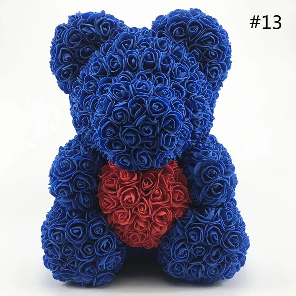 Взрывные модели 25 см 40 см розовый медведь Yongsheng цветок обнимишка отправить подруге свадебный подарок на день Святого Валентина подарок на день рождения - Цвет: 40cm Royal blue