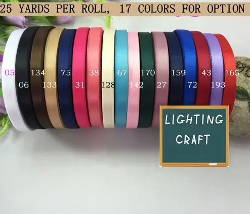 3/8" (10mm) Multi-color Double face Satin Ribbon 100 yards(25yards*4pcs) for hairbows craft and wedding celebration decoration
