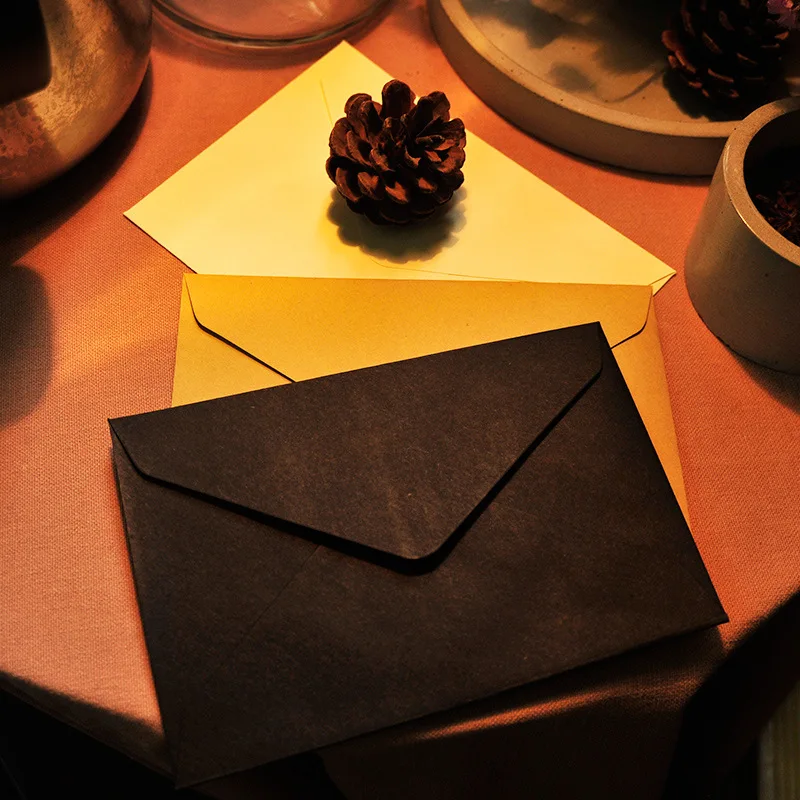 

10pcs Black White Kraft Paper Business Envelopes Vintage Envelope for Business Wedding Invitation Gift Envelopes Letter Paper
