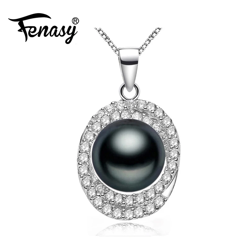 

FENASY Pearl Jewelry, natural Pearl Pendant Necklace,Freshwater Pearl Choker Necklace for Women,with Wedding birthday gift box