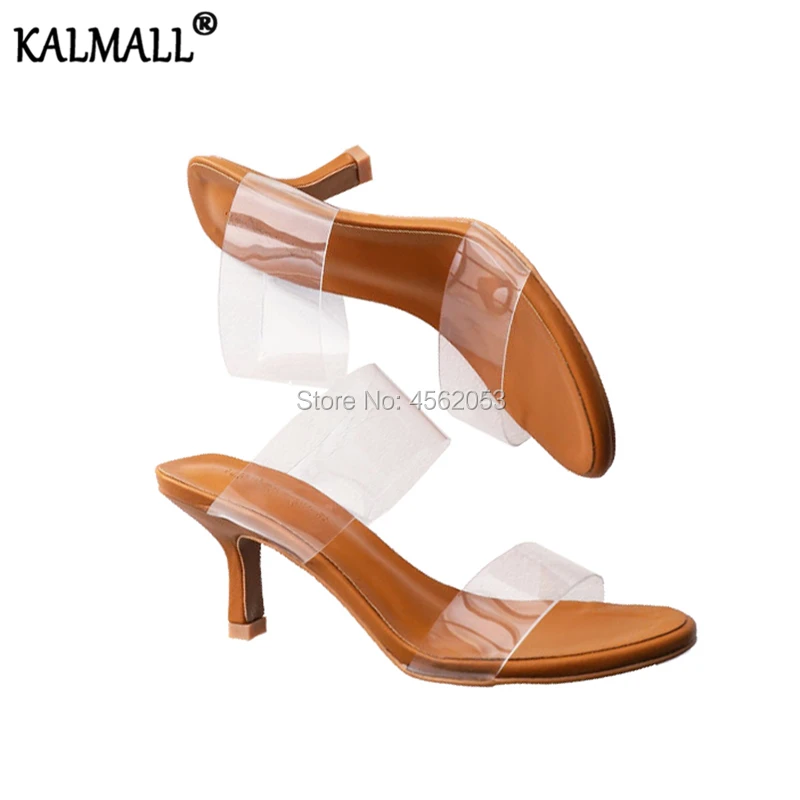 KALMALL/Акция женские шлепанцы на тонком высоком каблуке летняя модная обувь без