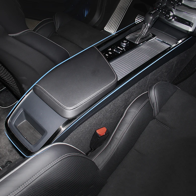 Для Volvo XC60 внутренняя отделка из нержавеющей стали Средний подлокотник отделка стильные полоски на авто аксессуары 1 шт