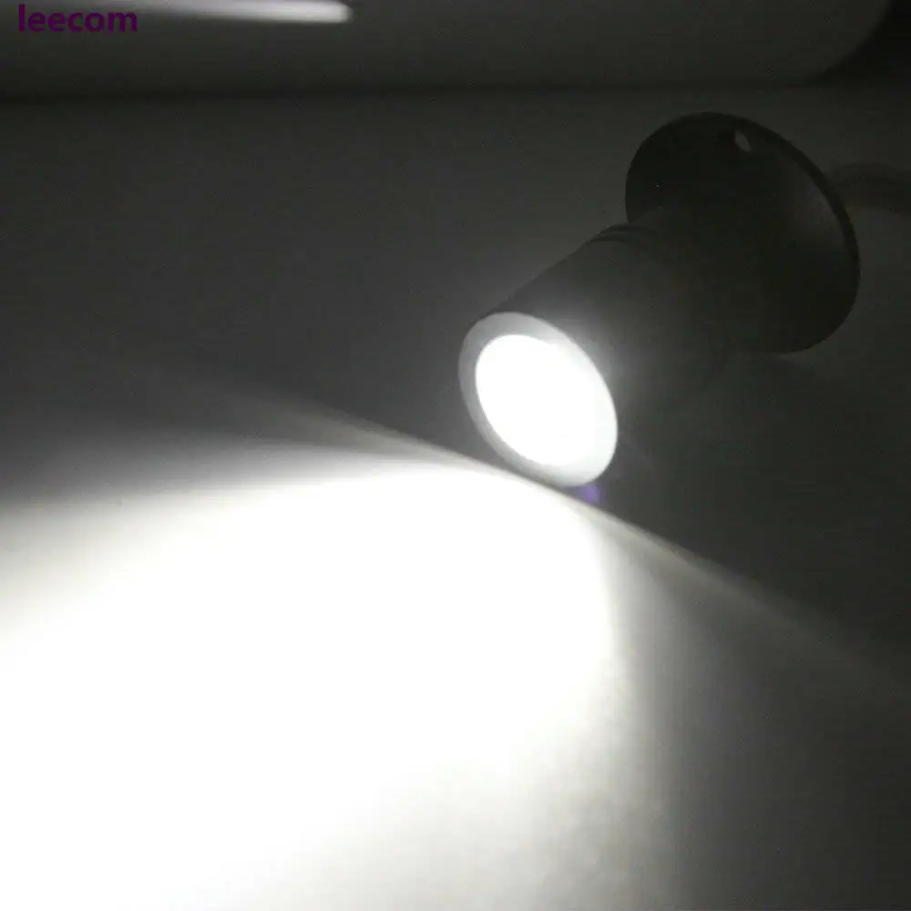 10 шт./лот черный номер свет мини 1 Вт Светодиодный настенный Алюминий сплав 360 градусов Поворотный прожектор для витринный шкаф дисплей