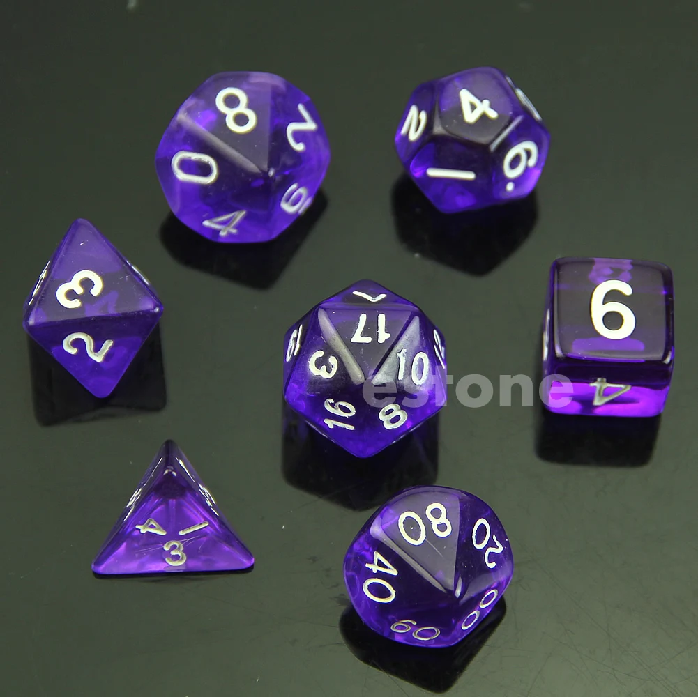 MTG RPG D& D DND Poly Dice настольная игра Набор из 7 сторонних плашек D4 D6 D8 D10 D12 D20