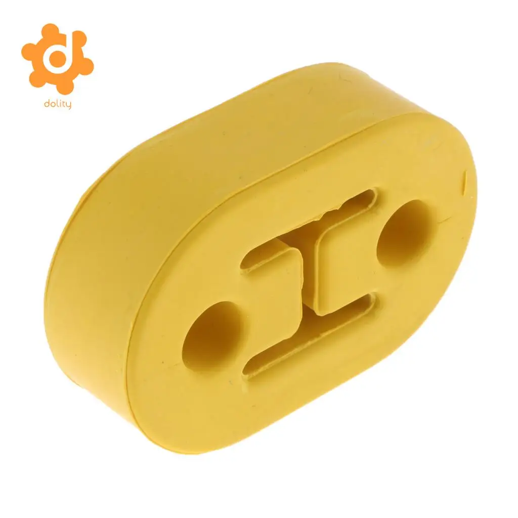 Car Muffler Exhaust Insulator Tail Pipe Mount Brackets Hanger Bushing 2 Holes, YELLOW Rubber 10.5mm (0.41'') Hole, Pack of 1